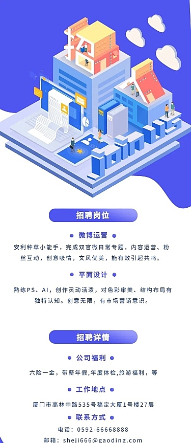 招募运营/设计招聘长图海报