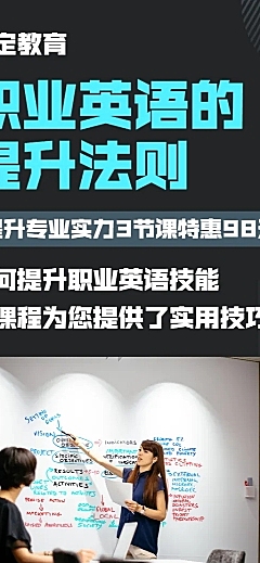 教育培训英语班招生活动简约商务长图海报