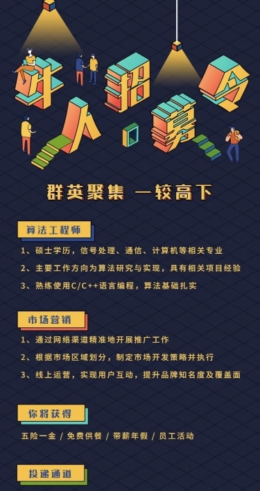 牛人招募令招聘长图海报