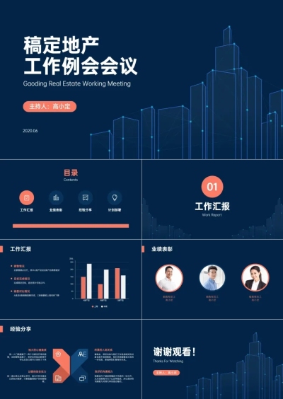 地产销售工作例会会议PPT