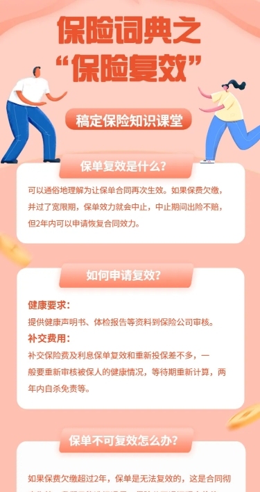 金融保险保险理念保险复效长图海报