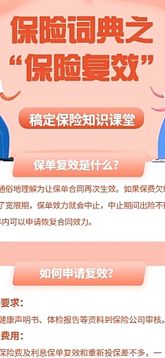 金融保险保险理念保险复效长图海报