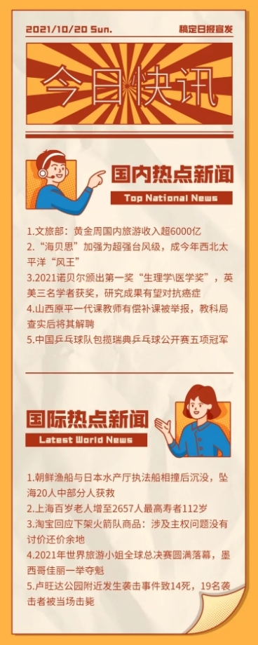 今日快讯/新闻/早报/头条/长图海报预览效果