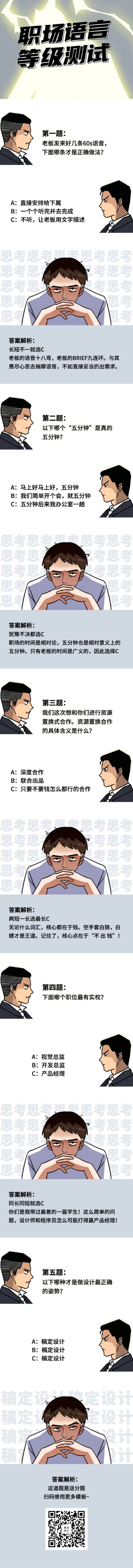 点击进入编辑 职场黑话问答公众号条漫文章长图预览效果