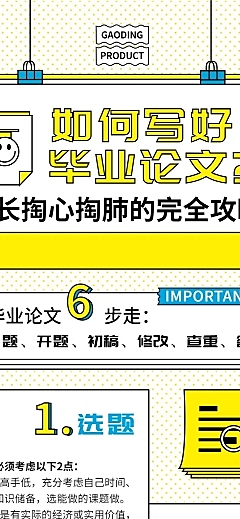 毕业论文教育培训简约手绘卡通文章长图