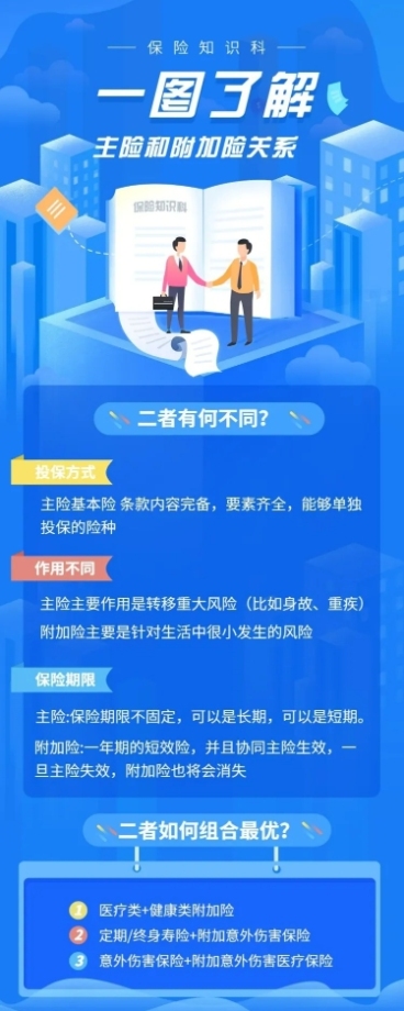 保险理念主险附加险长图海报预览效果