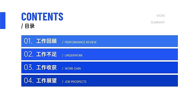 极简工作总结PPT目录页