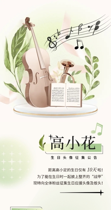 简约风明星粉丝应援长图