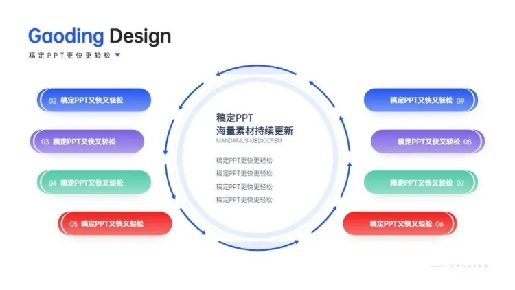 并列关系8项PPT图文页预览效果