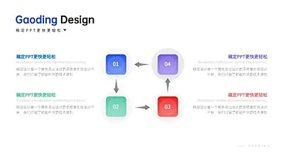 循环关系4项PPT图文页