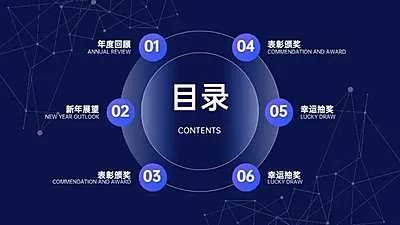 并列关系4项蓝色PPT图文页