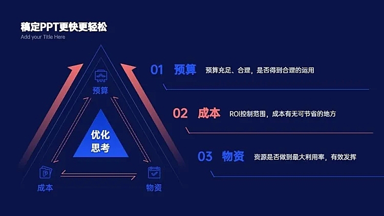 循环关系3项PPT图文页