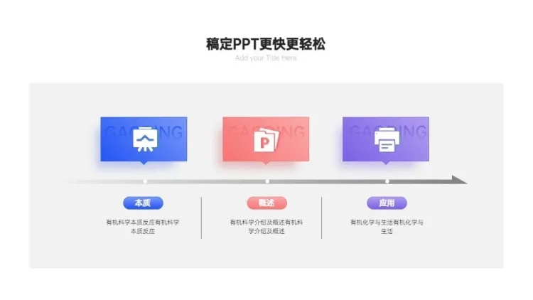 点击进入编辑 递进关系3项PPT图文页预览效果
