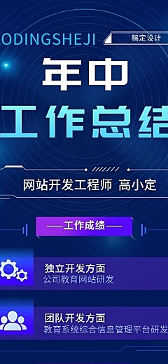 程序员个人年中总结工作总结汇报长图海报