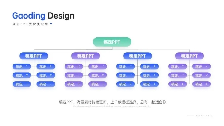 层级关系多项PPT图文页预览效果