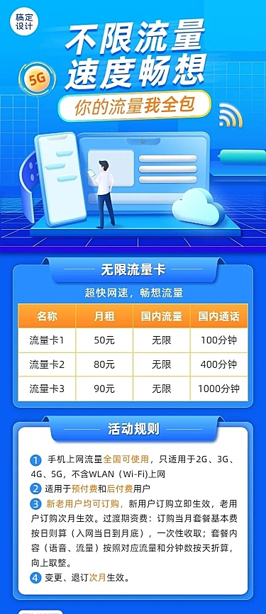 流浪宽带活动促销宣传海报