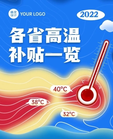夏季高温补贴插画文章长图