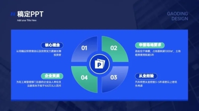 并列关系4项PPT图文页
