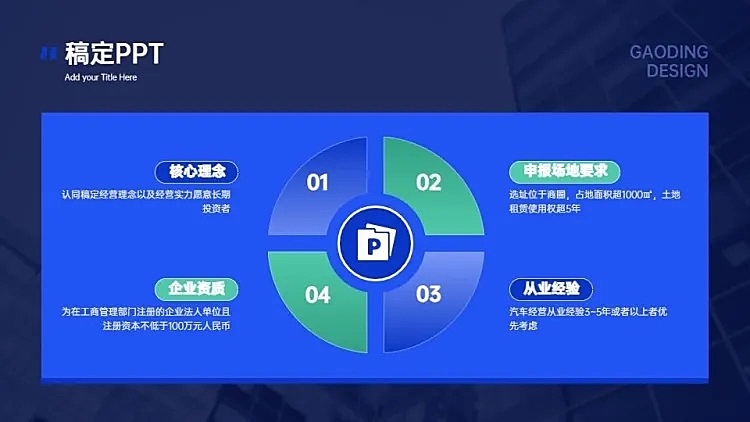 并列关系4项PPT图文页