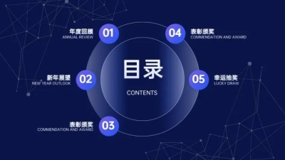 并列关系2项蓝色PPT图文页