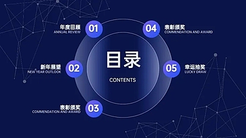 并列关系2项蓝色PPT图文页