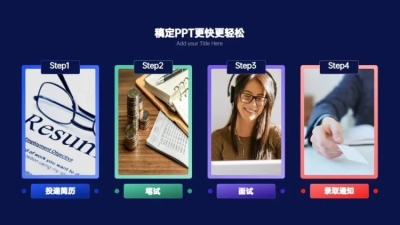 递进关系4项PPT图文页