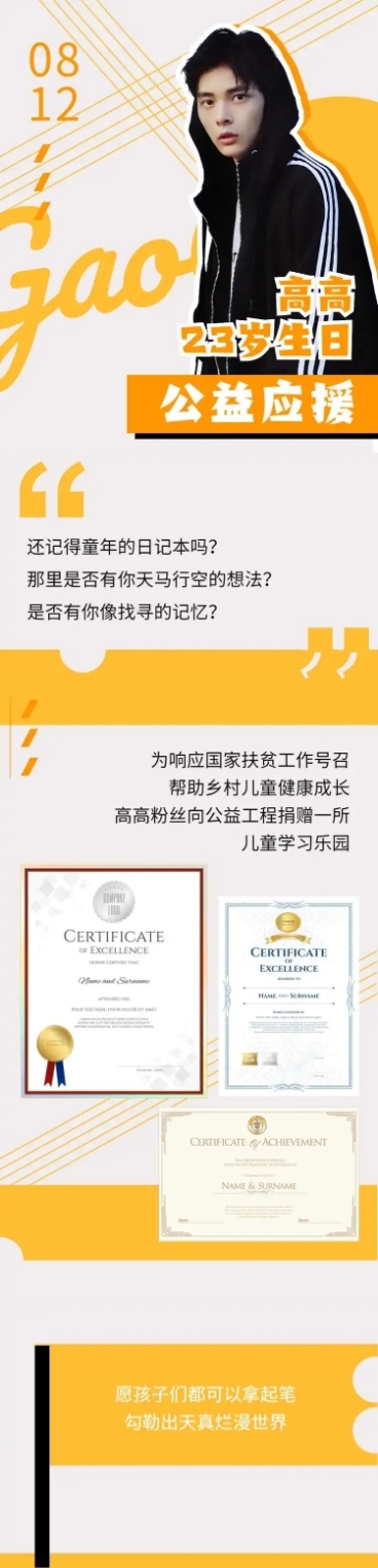 生日公告通知长图现代简约明星应援预览效果