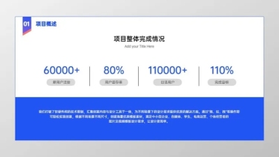 商务蓝色并列关系4项图文页