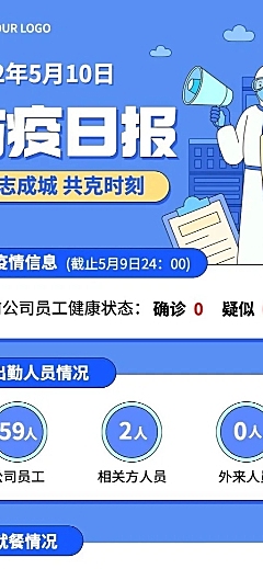 企业疫情防疫日报防疫日记长图海报
