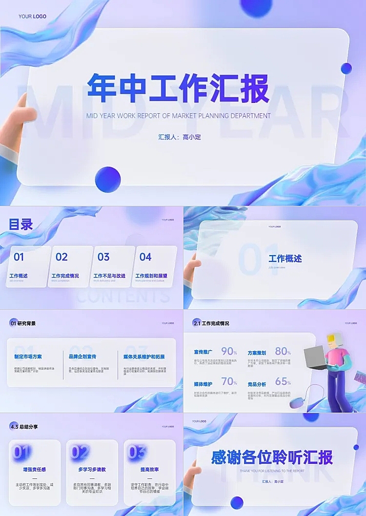 年中工作汇报PPT模板