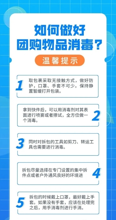 疫情防护社区团购注意事项长图海报