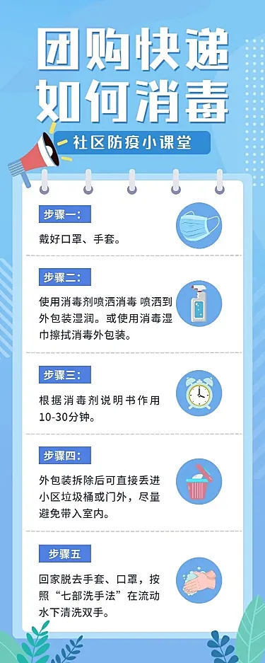 疫情防护社区团购注意事项长图海报