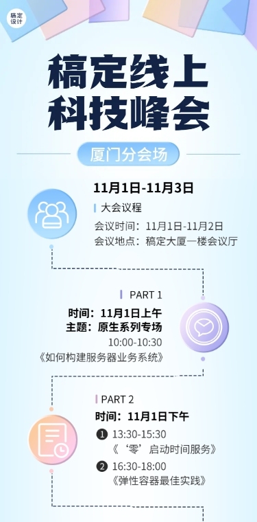 IT互联网峰会活动流程宣传长图