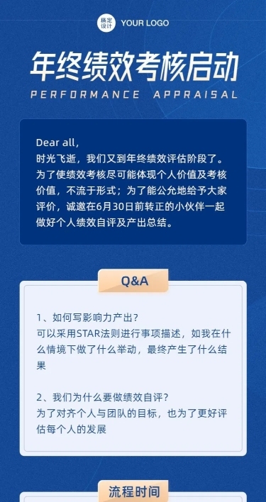 企业绩效考核考评通知长图