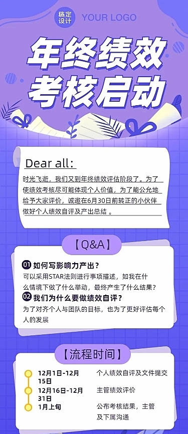 企业绩效考评通知长图