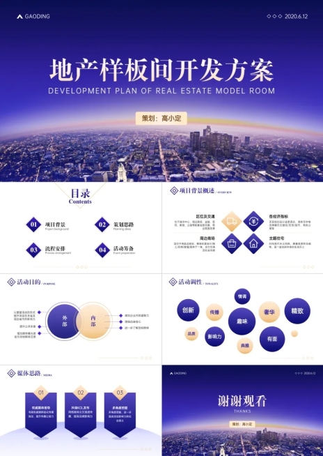 地产项目开发营销策划PPT预览效果