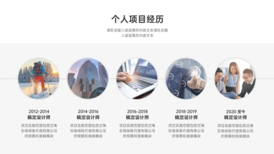 简约个人项目经历时间轴PPT内容页