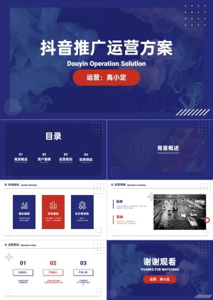 红蓝抖音运营方案PPT
