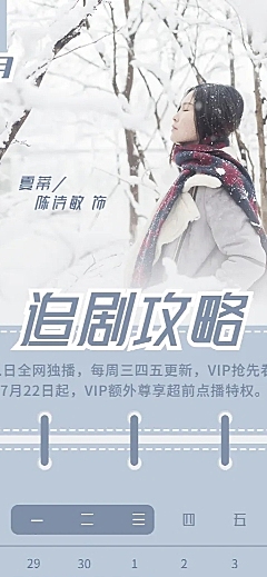 清新文艺追剧日历长图海报明星应援