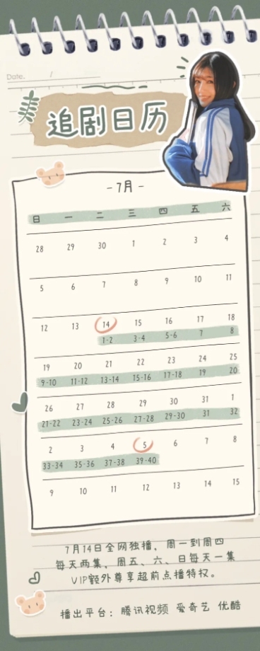 手账风手写追剧日历长图明星应援预览效果