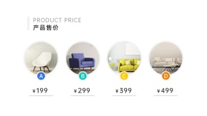 商务产品售价价目表4项PPT图文页