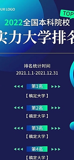 教育培训机构名校排行榜科技风长图海报