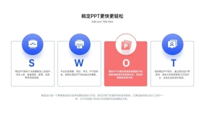商务简约并列关系4项PPT图文页