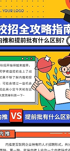 应届生校园招聘求职攻略长图海报