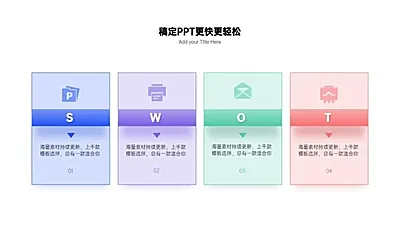 SWOT分析并列关系4项PPT图文页