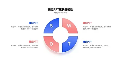 商务SWOT并列关系4项图文页