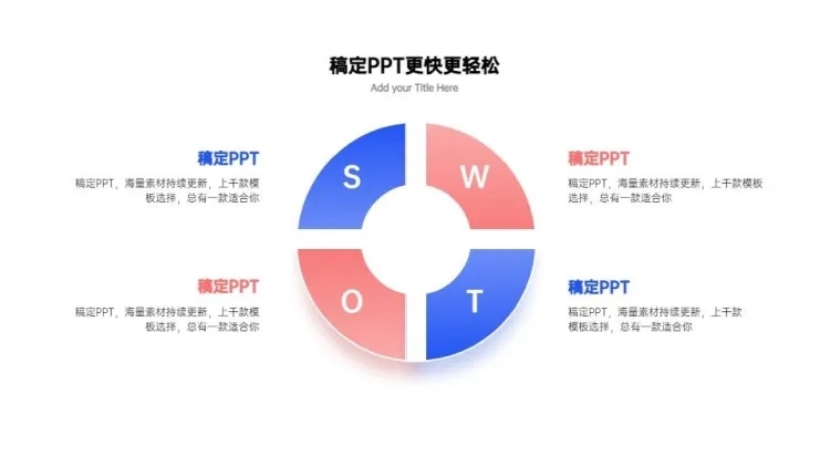 商务SWOT并列关系4项图文页预览效果