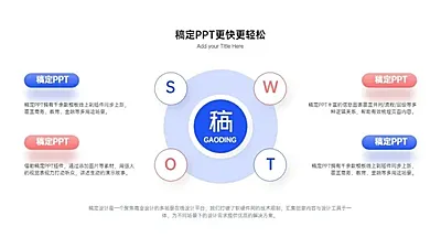 商务简约边框并列关系4项PPT图文页