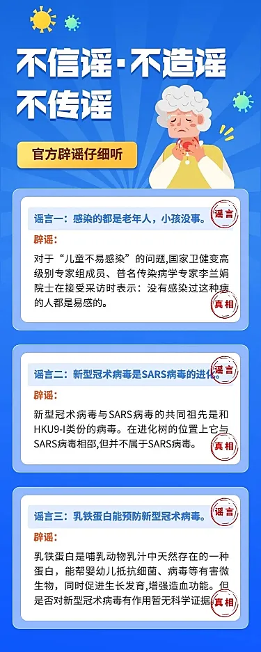 疫情防护攻略指南疫情辟谣长图海报