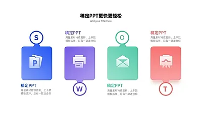 SWOT分析并列关系4项商务PPT图文页